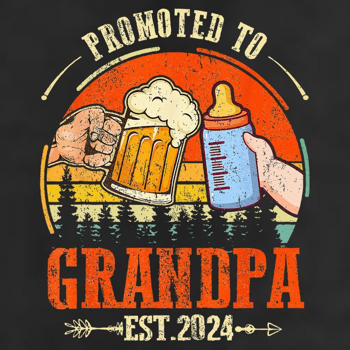Promoted to Grandpa Est 2024 Retro Fathers Day New Grandpa Cool Comfort Performance Bucket Hat