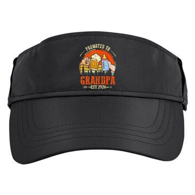 Promoted to Grandpa Est 2024 Retro Fathers Day New Grandpa Adult Drive Performance Visor