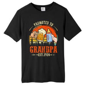 Promoted to Grandpa Est 2024 Retro Fathers Day New Grandpa Tall Fusion ChromaSoft Performance T-Shirt