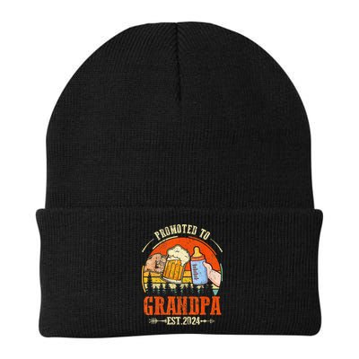 Promoted to Grandpa Est 2024 Retro Fathers Day New Grandpa Beanie