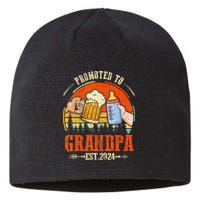 Promoted to Grandpa Est 2024 Retro Fathers Day New Grandpa Sustainable Beanie