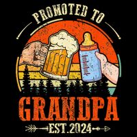 Promoted to Grandpa Est 2024 Retro Fathers Day New Grandpa 16 in Basic Backpack