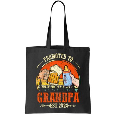 Promoted to Grandpa Est 2024 Retro Fathers Day New Grandpa Bag