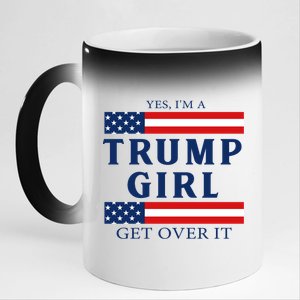 Proud Trump Girl Vote America Flag Gift 11oz Black Color Changing Mug