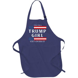 Proud Trump Girl Vote America Flag Gift Full-Length Apron With Pockets