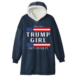 Proud Trump Girl Vote America Flag Gift Hooded Wearable Blanket