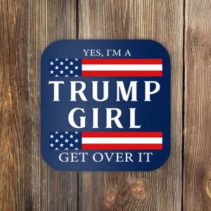 Proud Trump Girl Vote America Flag Gift Coaster