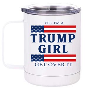 Proud Trump Girl Vote America Flag Gift 12 oz Stainless Steel Tumbler Cup