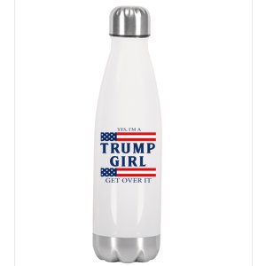 Proud Trump Girl Vote America Flag Gift Stainless Steel Insulated Water Bottle