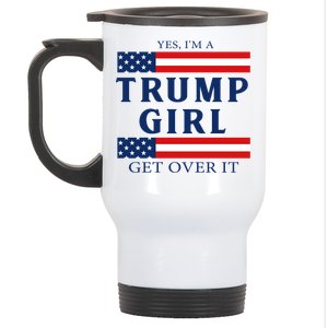 Proud Trump Girl Vote America Flag Gift Stainless Steel Travel Mug