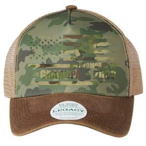 Promoted To Grandpa Est 2023 First Time Grandpa Flag Camo Gift Legacy Tie Dye Trucker Hat