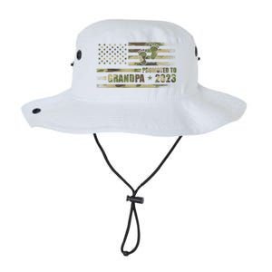 Promoted To Grandpa Est 2023 First Time Grandpa Flag Camo Gift Legacy Cool Fit Booney Bucket Hat