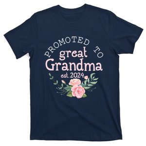 Promoted To Great Grandma Est 2024 Women First Time Grandma T-Shirt