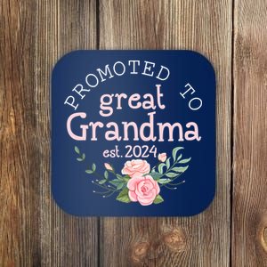 Promoted To Great Grandma Est 2024 Women First Time Grandma Coaster