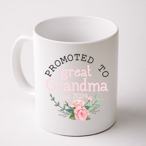 Promoted To Great Grandma Est 2024 Women First Time Grandma Coffee Mug