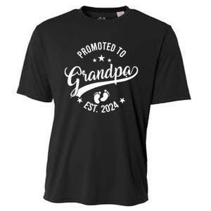 Promoted To Grandpa Est 2024 Fathers Day New Grandpa Cooling Performance Crew T-Shirt