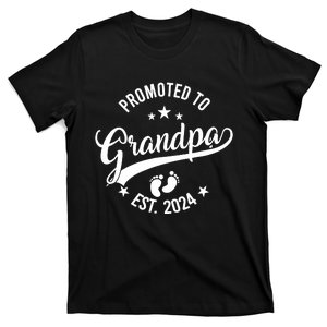 Promoted To Grandpa Est 2024 Fathers Day New Grandpa T-Shirt