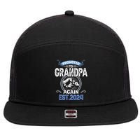 Promoted To Grandpa Again Funny Pregnancy Announcement 2024 7 Panel Mesh Trucker Snapback Hat