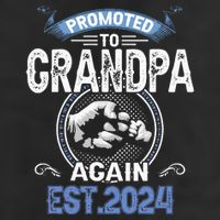 Promoted To Grandpa Again Funny Pregnancy Announcement 2024 7 Panel Mesh Trucker Snapback Hat