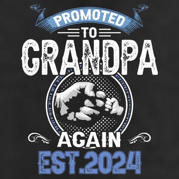 Promoted To Grandpa Again Funny Pregnancy Announcement 2024 7 Panel Mesh Trucker Snapback Hat