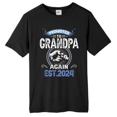 Promoted To Grandpa Again Funny Pregnancy Announcement 2024 Tall Fusion ChromaSoft Performance T-Shirt