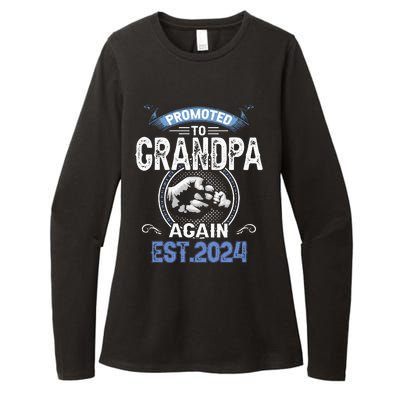 Promoted To Grandpa Again Funny Pregnancy Announcement 2024 Womens CVC Long Sleeve Shirt