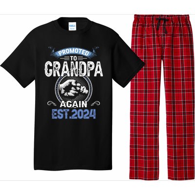 Promoted To Grandpa Again Funny Pregnancy Announcement 2024 Pajama Set