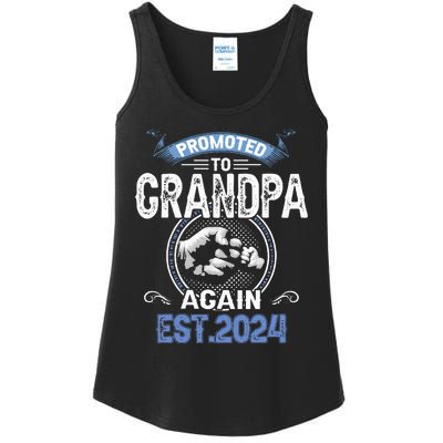 Promoted To Grandpa Again Funny Pregnancy Announcement 2024 Ladies Essential Tank