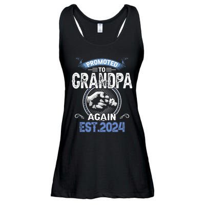 Promoted To Grandpa Again Funny Pregnancy Announcement 2024 Ladies Essential Flowy Tank