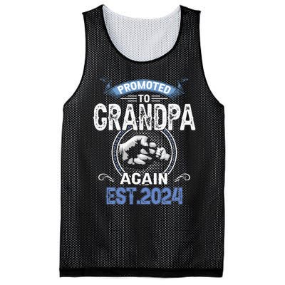 Promoted To Grandpa Again Funny Pregnancy Announcement 2024 Mesh Reversible Basketball Jersey Tank