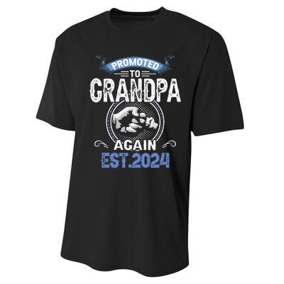 Promoted To Grandpa Again Funny Pregnancy Announcement 2024 Performance Sprint T-Shirt