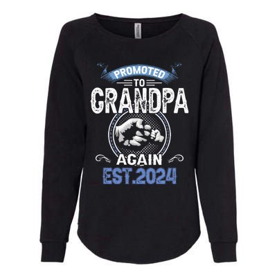 Promoted To Grandpa Again Funny Pregnancy Announcement 2024 Womens California Wash Sweatshirt