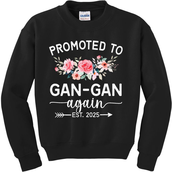 Promoted To Gangan Again Est 2025 Pregnancy Announcement Kids Sweatshirt