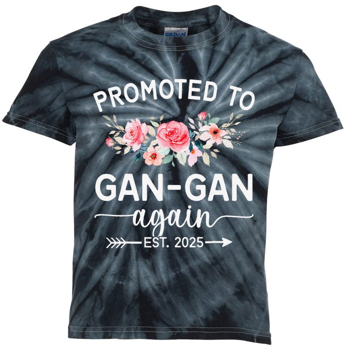 Promoted To Gangan Again Est 2025 Pregnancy Announcement Kids Tie-Dye T-Shirt