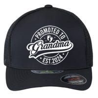 Promoted To Grandma Est. 2024 Grandparents Baby Announcement Flexfit Unipanel Trucker Cap