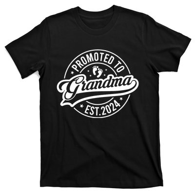 Promoted To Grandma Est. 2024 Grandparents Baby Announcement T-Shirt