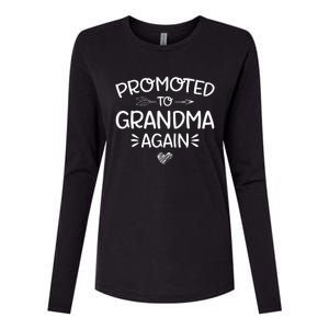 Promoted to Grandma Again New Nana Granny Mothers Day Womens Cotton Relaxed Long Sleeve T-Shirt