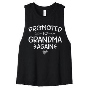 Promoted to Grandma Again New Nana Granny Mothers Day Women's Racerback Cropped Tank