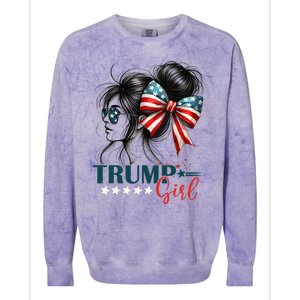 Proud Trump Girl Vote America Flag Design Colorblast Crewneck Sweatshirt