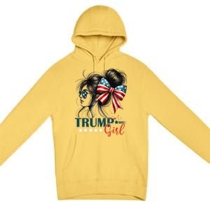 Proud Trump Girl Vote America Flag Design Premium Pullover Hoodie