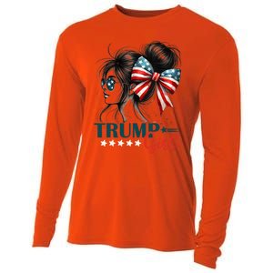 Proud Trump Girl Vote America Flag Design Cooling Performance Long Sleeve Crew