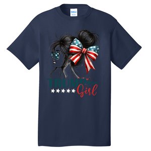 Proud Trump Girl Vote America Flag Design Tall T-Shirt