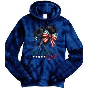 Proud Trump Girl Vote America Flag Design Tie Dye Hoodie