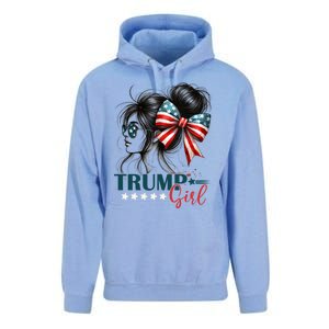 Proud Trump Girl Vote America Flag Design Unisex Surf Hoodie