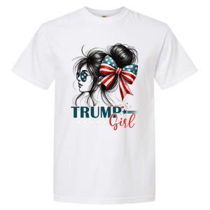 Proud Trump Girl Vote America Flag Design Garment-Dyed Heavyweight T-Shirt