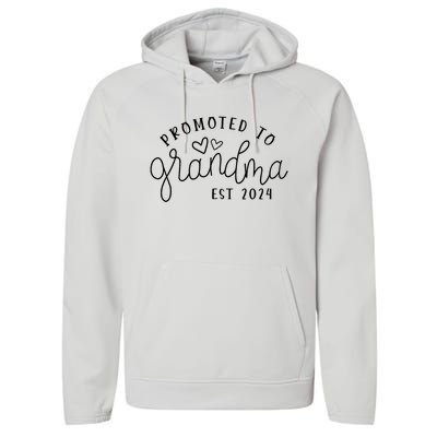 Promoted To Grandma Est 2024 New Grandma Mothers Day Performance Fleece Hoodie