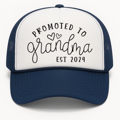 Promoted To Grandma Est 2024 New Grandma Mothers Day Trucker Hat