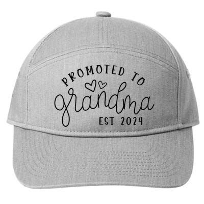 Promoted To Grandma Est 2024 New Grandma Mothers Day 7-Panel Snapback Hat