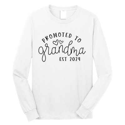 Promoted To Grandma Est 2024 New Grandma Mothers Day Long Sleeve Shirt