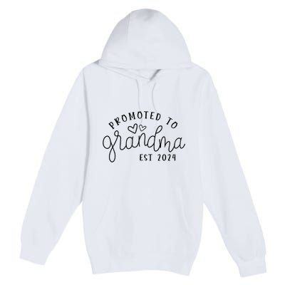 Promoted To Grandma Est 2024 New Grandma Mothers Day Premium Pullover Hoodie